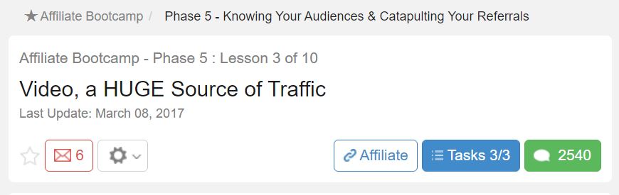 Affiliate Bootcamp第五階段，第三個課程（又再一次教學員怎麽製作視頻）