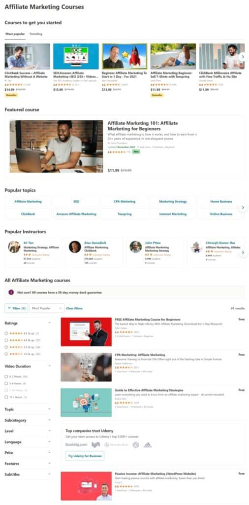 Udemy免費聯盟行銷課程