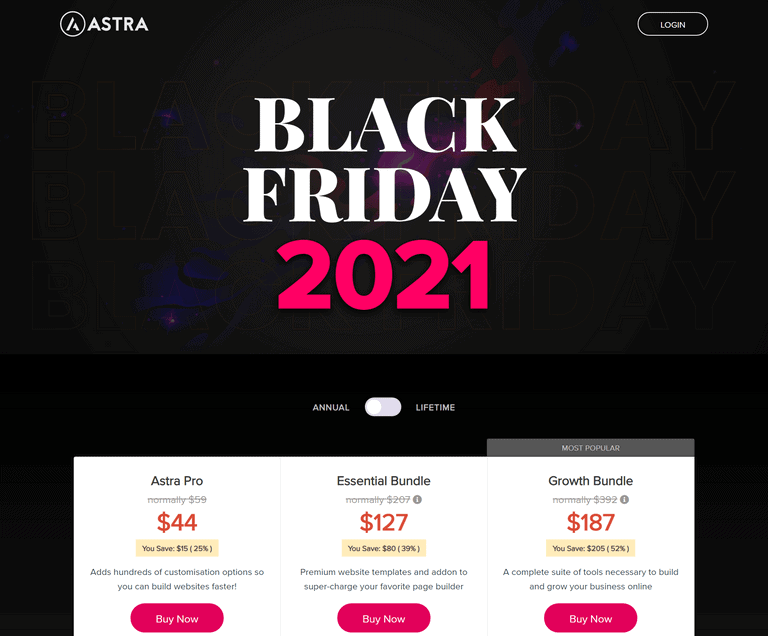 Astra Black Friday Deals
