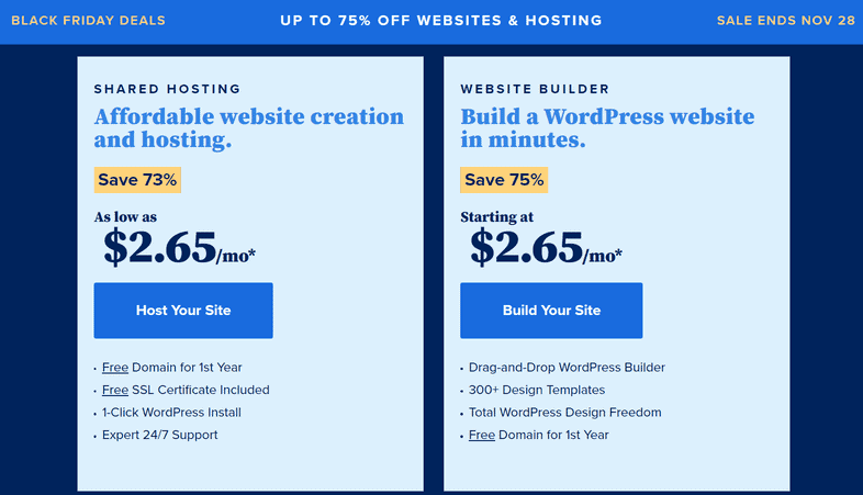 Bluehost Black Friday Deals