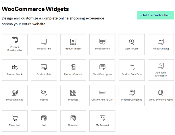 Elementor Pro - WooCommerce Widgets 電商型功能元素