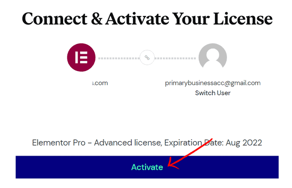 正式激活 Elementor Pro 使用憑證