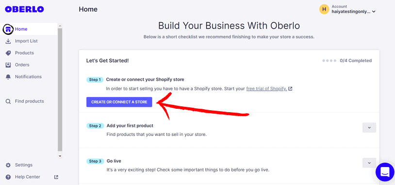 將 Oberlo 與自己的 Shopify 網店連接起來