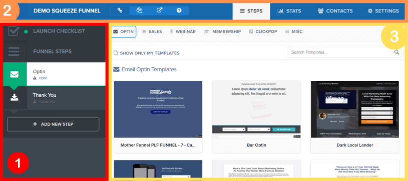 ClickFunnels 的漏斗架設介面