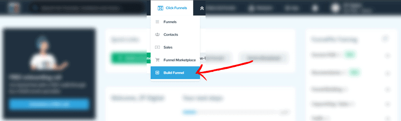 點選 Build Funnel 建立自己的第一個銷售漏斗